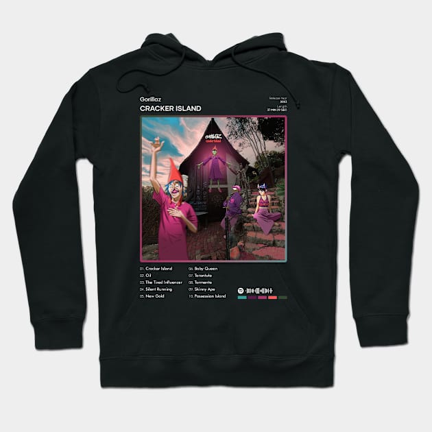 Gorillaz - Cracker Island Tracklist Album Hoodie by 80sRetro